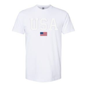 Usa Patriotic American Flag Softstyle CVC T-Shirt