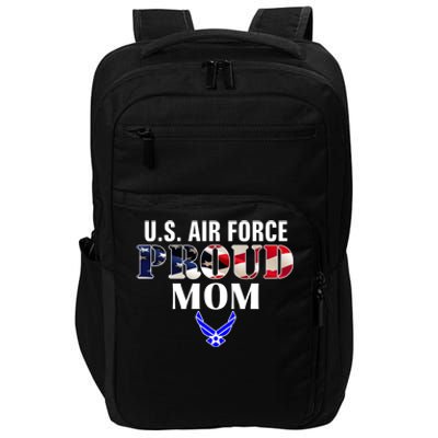 Us Proud Air Force Mom With American Flag Gift For Veteran Cool Gift Impact Tech Backpack