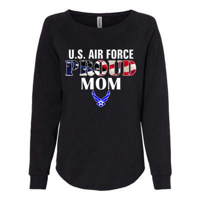 Us Proud Air Force Mom With American Flag Gift For Veteran Cool Gift Womens California Wash Sweatshirt