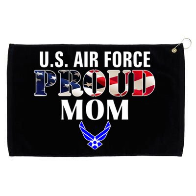 Us Proud Air Force Mom With American Flag Gift For Veteran Cool Gift Grommeted Golf Towel