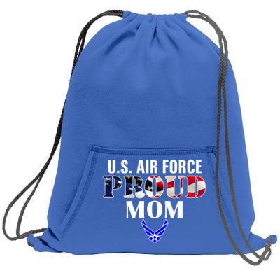 Us Proud Air Force Mom With American Flag Gift For Veteran Cool Gift Sweatshirt Cinch Pack Bag