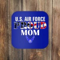 Us Proud Air Force Mom With American Flag Gift For Veteran Cool Gift Coaster