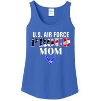 Us Proud Air Force Mom With American Flag Gift For Veteran Cool Gift Ladies Essential Tank