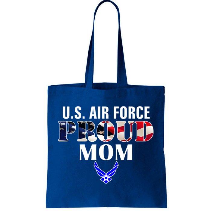 Us Proud Air Force Mom With American Flag Gift For Veteran Cool Gift Tote Bag