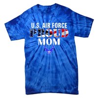 Us Proud Air Force Mom With American Flag Gift For Veteran Cool Gift Tie-Dye T-Shirt