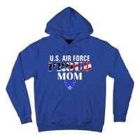 Us Proud Air Force Mom With American Flag Gift For Veteran Cool Gift Tall Hoodie