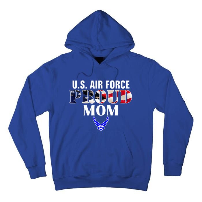 Us Proud Air Force Mom With American Flag Gift For Veteran Cool Gift Tall Hoodie