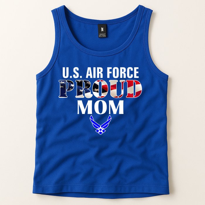 Us Proud Air Force Mom With American Flag Gift For Veteran Cool Gift Tank Top