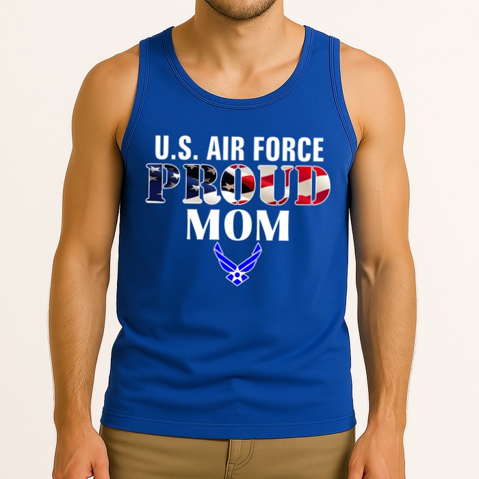 Us Proud Air Force Mom With American Flag Gift For Veteran Cool Gift Tank Top