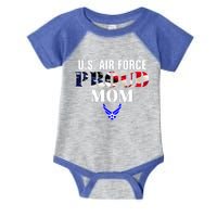 Us Proud Air Force Mom With American Flag Gift For Veteran Cool Gift Infant Baby Jersey Bodysuit