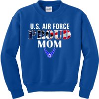 Us Proud Air Force Mom With American Flag Gift For Veteran Cool Gift Kids Sweatshirt