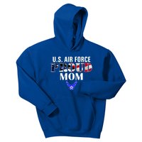 Us Proud Air Force Mom With American Flag Gift For Veteran Cool Gift Kids Hoodie