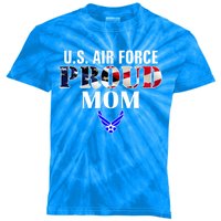 Us Proud Air Force Mom With American Flag Gift For Veteran Cool Gift Kids Tie-Dye T-Shirt