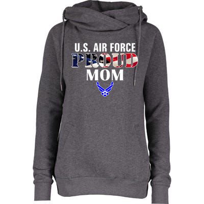 Us Proud Air Force Mom With American Flag Gift For Veteran Cool Gift Womens Funnel Neck Pullover Hood