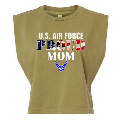 Us Proud Air Force Mom With American Flag Gift For Veteran Cool Gift Garment-Dyed Women's Muscle Tee