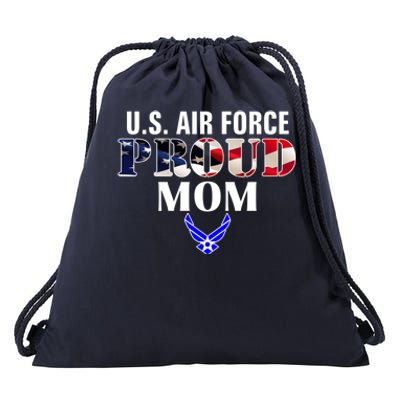 Us Proud Air Force Mom With American Flag Gift For Veteran Cool Gift Drawstring Bag