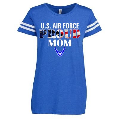 Us Proud Air Force Mom With American Flag Gift For Veteran Cool Gift Enza Ladies Jersey Football T-Shirt