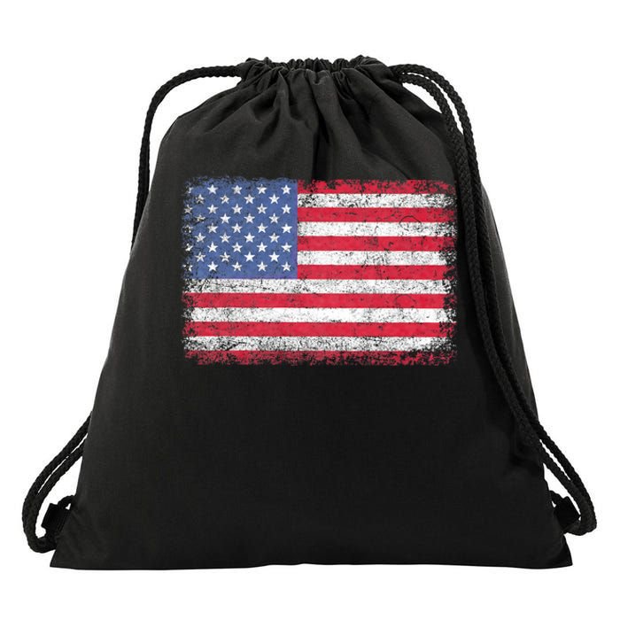 Usa Patriotic American Flag For Us 4th Of July Drawstring Bag