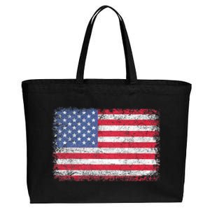 Usa Patriotic American Flag For Us 4th Of July Cotton Canvas Jumbo Tote