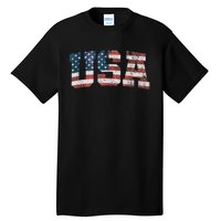 Usa Patriotic American Flag 4th Of July Tall T-Shirt