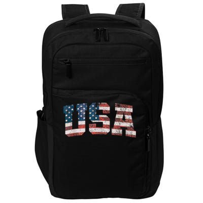 Usa Patriotic American Flag 4th Of July Impact Tech Backpack