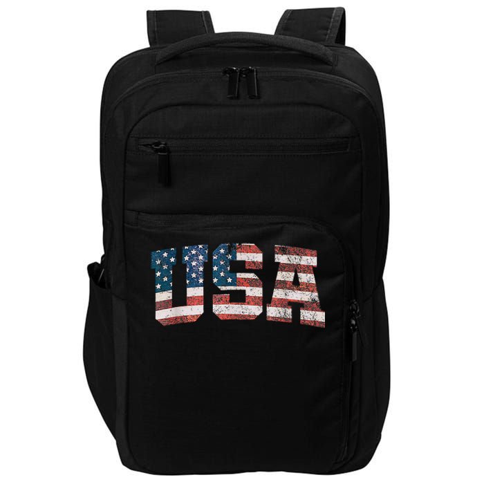 Usa Patriotic American Flag 4th Of July Impact Tech Backpack