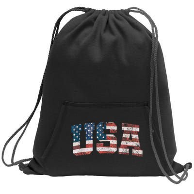 Usa Patriotic American Flag 4th Of July Sweatshirt Cinch Pack Bag