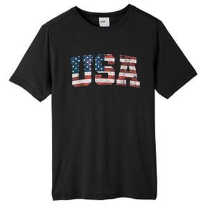 Usa Patriotic American Flag 4th Of July Tall Fusion ChromaSoft Performance T-Shirt