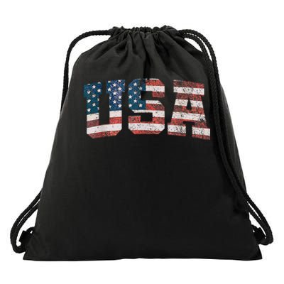 Usa Patriotic American Flag 4th Of July Drawstring Bag