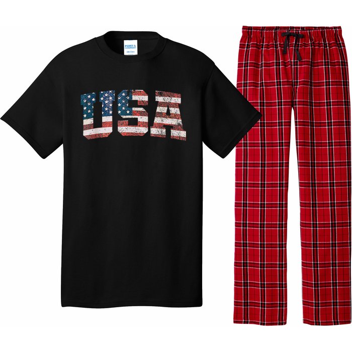 Usa Patriotic American Flag 4th Of July Pajama Set