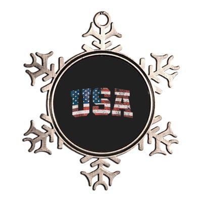 Usa Patriotic American Flag 4th Of July Metallic Star Ornament