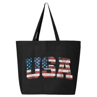 Usa Patriotic American Flag 4th Of July 25L Jumbo Tote