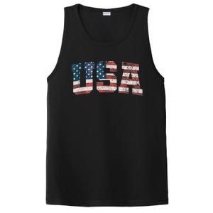 Usa Patriotic American Flag 4th Of July PosiCharge Competitor Tank