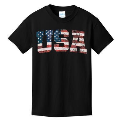 Usa Patriotic American Flag 4th Of July Kids T-Shirt