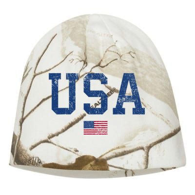 Usa Patriotic American Flag Distressed Kati - Camo Knit Beanie