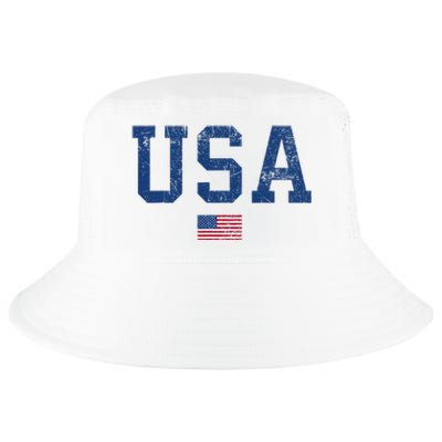 Usa Patriotic American Flag Distressed Cool Comfort Performance Bucket Hat