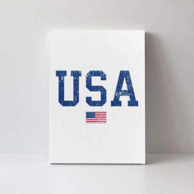 Usa Patriotic American Flag Distressed Canvas