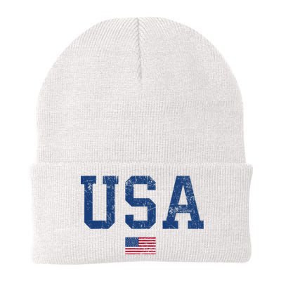 Usa Patriotic American Flag Distressed Knit Cap Winter Beanie