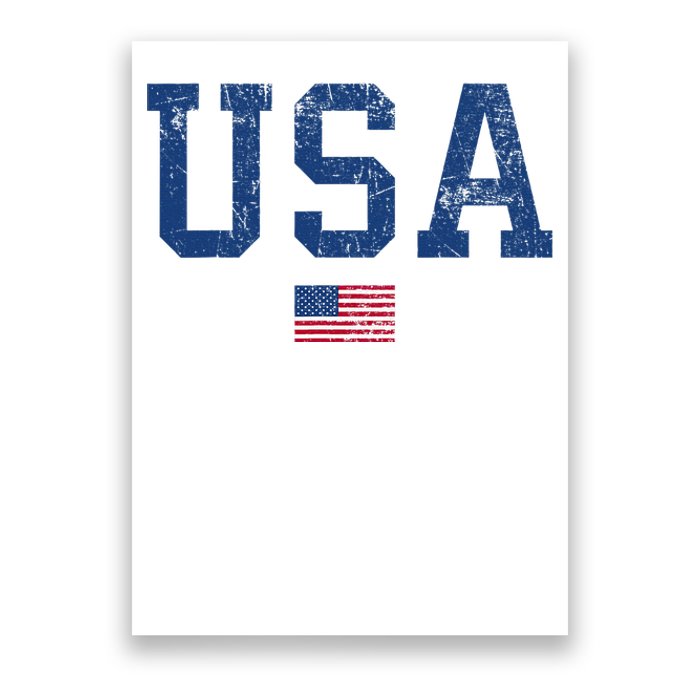 Usa Patriotic American Flag Distressed Poster