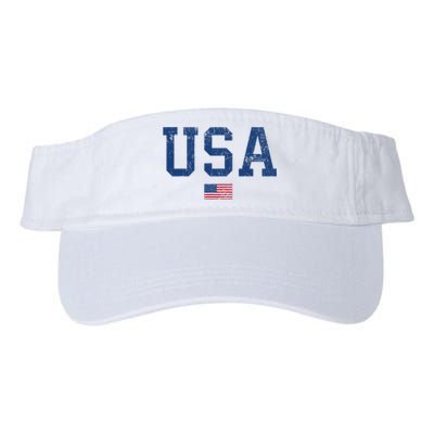 Usa Patriotic American Flag Distressed Valucap Bio-Washed Visor