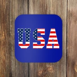 Usa Patriotic American Flag Gift Meaningful Gift Red White Blue Coaster