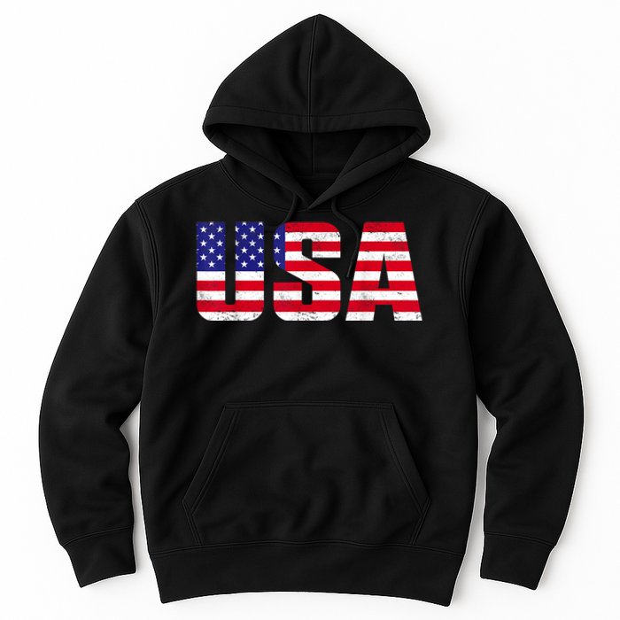 Usa Patriotic American Flag Retro American Flag 4th Of July Gifts Hoodie