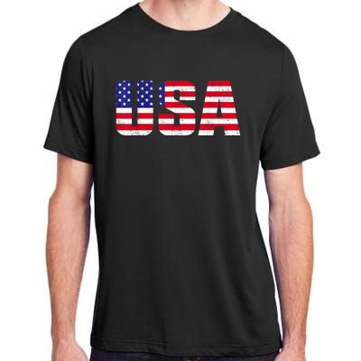 Usa Patriotic American Flag Retro American Flag 4th Of July Gifts Adult ChromaSoft Performance T-Shirt