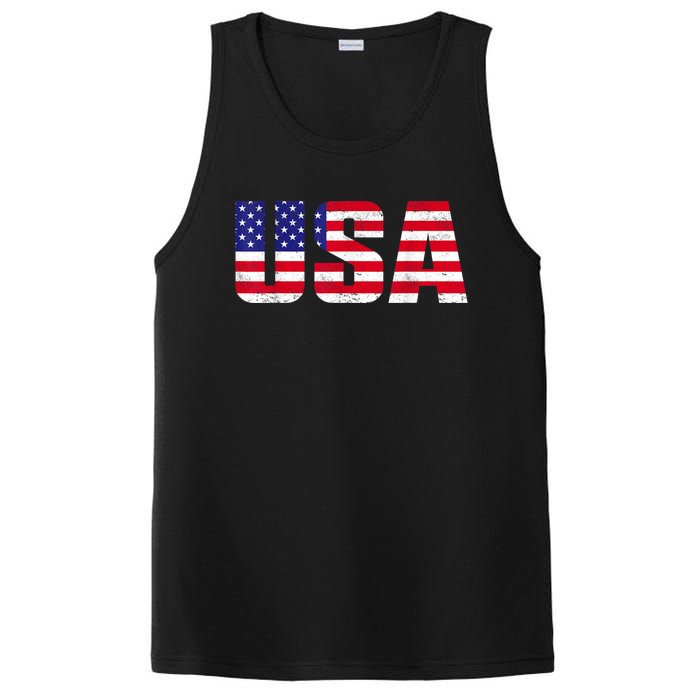 Usa Patriotic American Flag Retro American Flag 4th Of July Gifts PosiCharge Competitor Tank