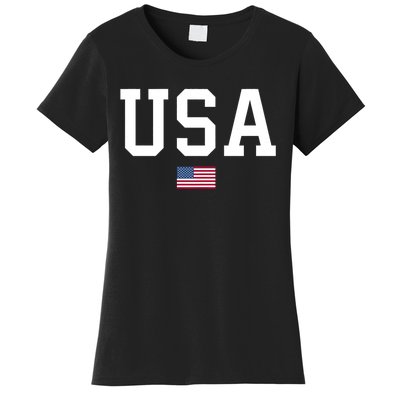 Usa Patriotic American Flag July 4th Women's T-Shirt