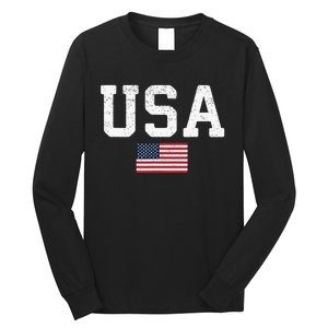 Usa Patriotic American Flag 4th Of July Independence Day Long Sleeve Shirt