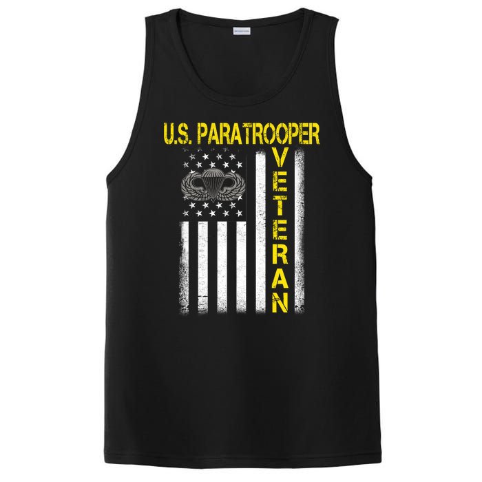 US Paratrooper Airborne Division Army Veteran USA Flag PosiCharge Competitor Tank