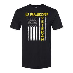 US Paratrooper Airborne Division Army Veteran USA Flag Softstyle CVC T-Shirt