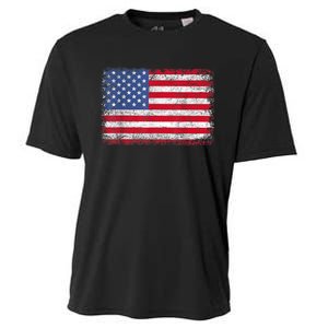 Usa Patriotic American Flag Us Cooling Performance Crew T-Shirt