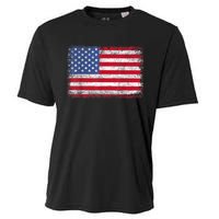 Usa Patriotic American Flag Us Cooling Performance Crew T-Shirt